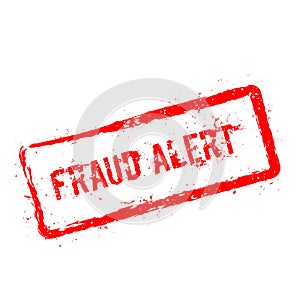 Fraud alert red rubber stamp isolated on white.