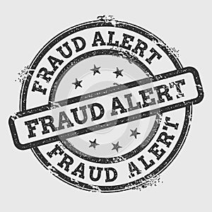 Fraud alert rubber stamp isolated on white.