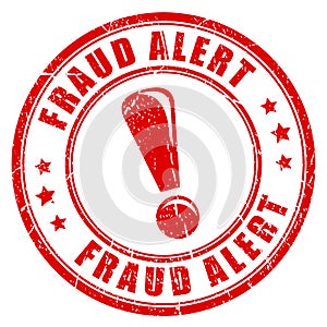 Fraud alert rubber stamp