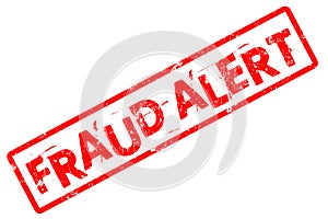 Fraud Alert - Rubber Stamp on White Background