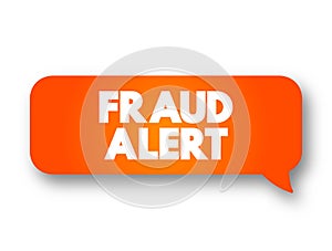 Fraud Alert text message bubble, concept background