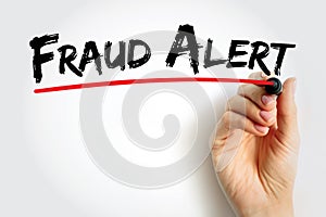 Fraud Alert text quote, concept background