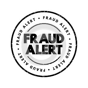 Fraud Alert text stamp, concept background