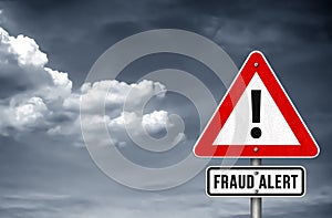 Fraud Alert warning sign photo