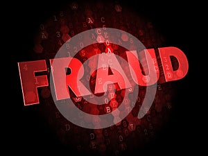 Fraud on Dark Digital Background.
