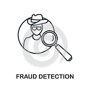 Fraud Detection line icon. Monochrome simple Fraud Detection outline icon for templates, web design and infographics