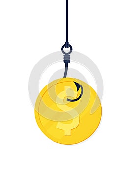 Fraud money hook icon. Simple illustration of fraud money hook vector icon for web design isolated on white background