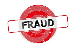 Fraud stamp on white