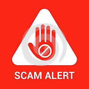 Fraud warning. hand gesture of a stopping user from hackers.