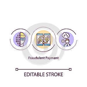 Fraudulent payments concept icon