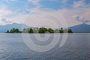 Fraueninsel in lake Chiemsee in the bavarian Chiemgau alps