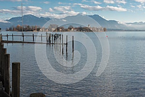 Fraueninsel in Lake Chiemsee during sunset