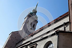 The Frauenkirche, the cathedral in the city center of Munich.