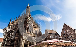 Frauenkirche at the Hauptmarkt in Nuremberg Bavaria Germany