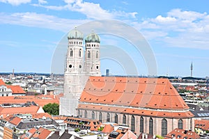 Frauenkirche am Marienplatz in MÃ¼nchen, Germany