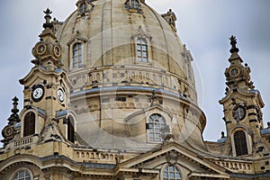 Frauenkirche Our Lady church in the center of Old town in Dres