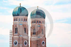 Frauenkirche towers with horology photo