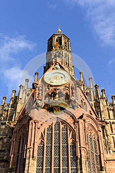 Frauenkirche view on Hauptmarkt square, Nuremberg