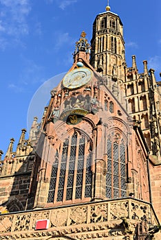 Frauenkirche view on Hauptmarkt square, Nuremberg