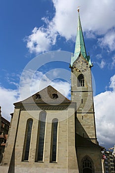 Fraumunster church with the belltower - Zurich, Switzerland. photo