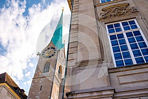 Fraumunster church's tower in Zurich