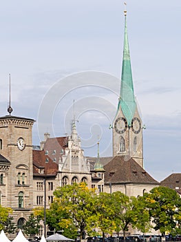 Fraumunster church and Stadthaus photo