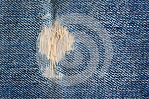 Frayed blue jeans