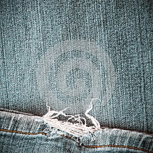 Frayed blue jeans