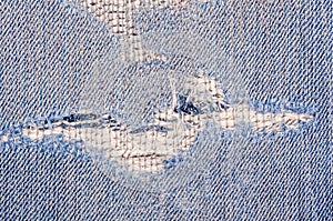 Frayed blue jeans texture