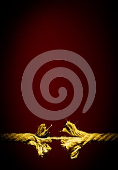 Frayed rope breaking