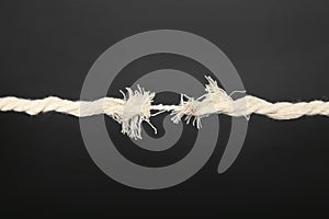 Frayed rope at breaking point
