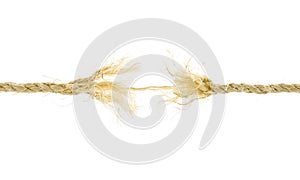Frayed rope isolated on a white