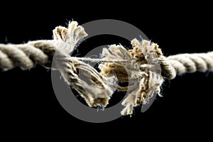 Frayed rope about to break