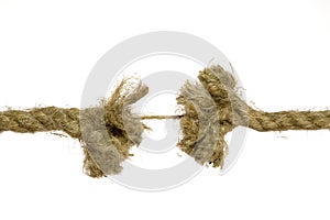 Frayed rope about to break