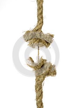 Frayed rope about to break