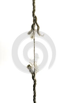 Frayed rope about to break