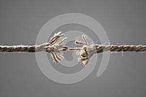 Frayed rope about to break photo