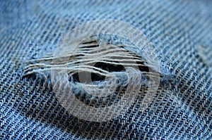 Frayed and torn denim structure
