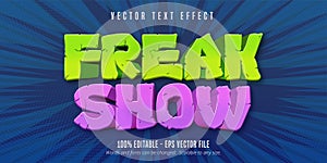 Freak show text, comic style editable text effect