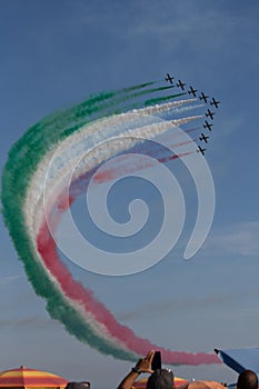 Frecce Tricolore, Three-Colored Arrows in Ladispoli, Italy