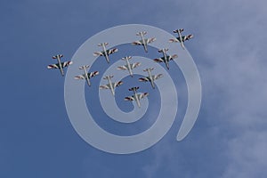 Frecce tricolori performance in the blue sky