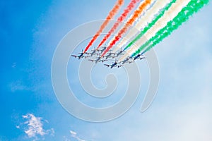 Frecce Tricolori Tricolour Arrows at Pisa Airshow, Italian National Acrobatic