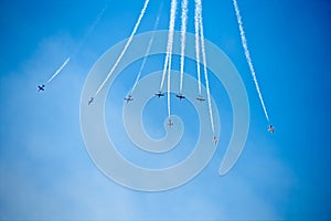 Frecce Tricolori Tricolour Arrows at Pisa Airshow, Italian National Acrobatic PAN