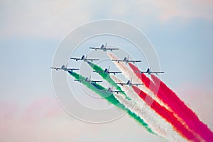 Frecce Tricolori Tricolour Arrows at Pisa Airshow, Italian National Acrobatic PAN
