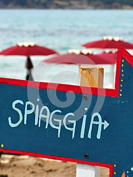 Freccia spiaggia arrow photo