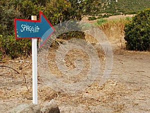 Freccia spiaggia arrow photo