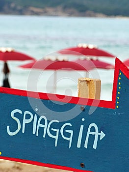 Freccia spiaggia arrow photo