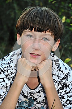 Freckled boy photo