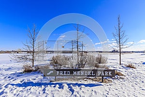 Fred Mendel Park in the city of Saskatoon, Canada