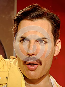 Freddie Mercury`s wax statue at Madame Tussauds